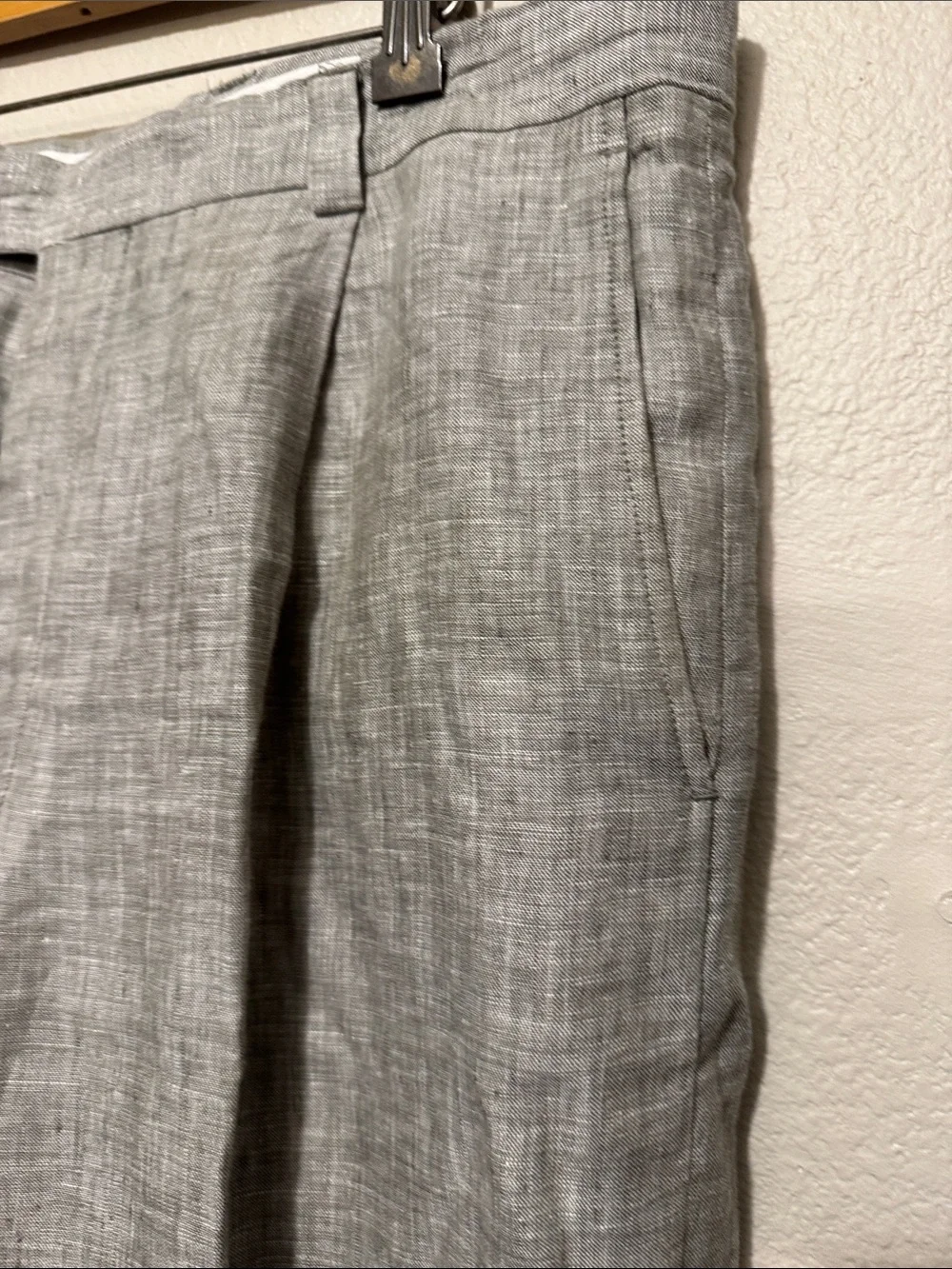 Men's Light Gray Dress Pants — Tailored Linen-Blend